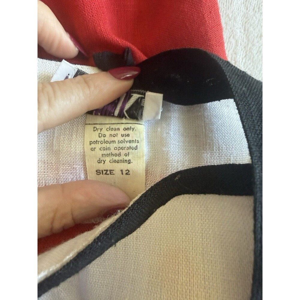 VTG Late 1960s 70’s Mod Colorblock Sundress Retro Hostess Midi Resort Dress - Picture 12 of 16